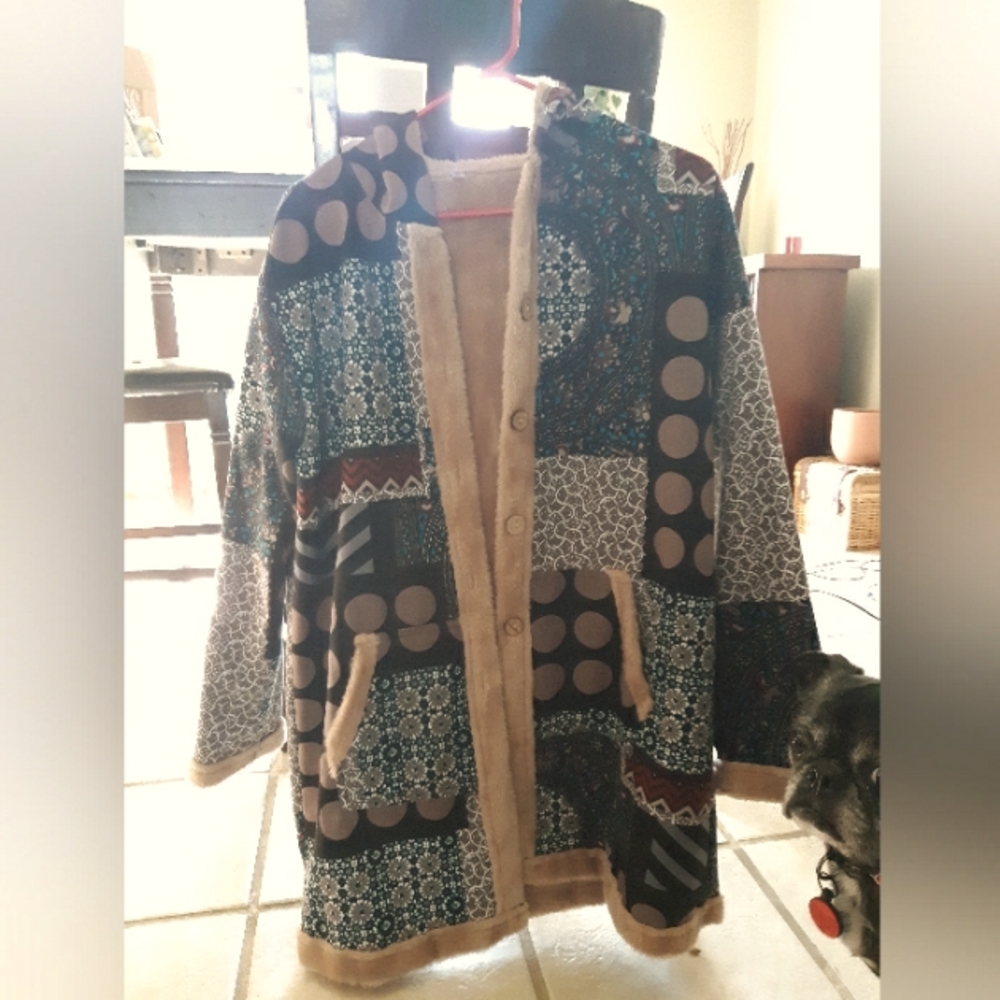 Patchwork Hooded Women's Jacket
